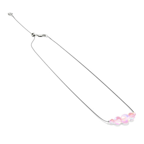 Rosa | 925 Sterling Silber | Meerjungfrau Glas Unendlichkeitsverschluss Halskette